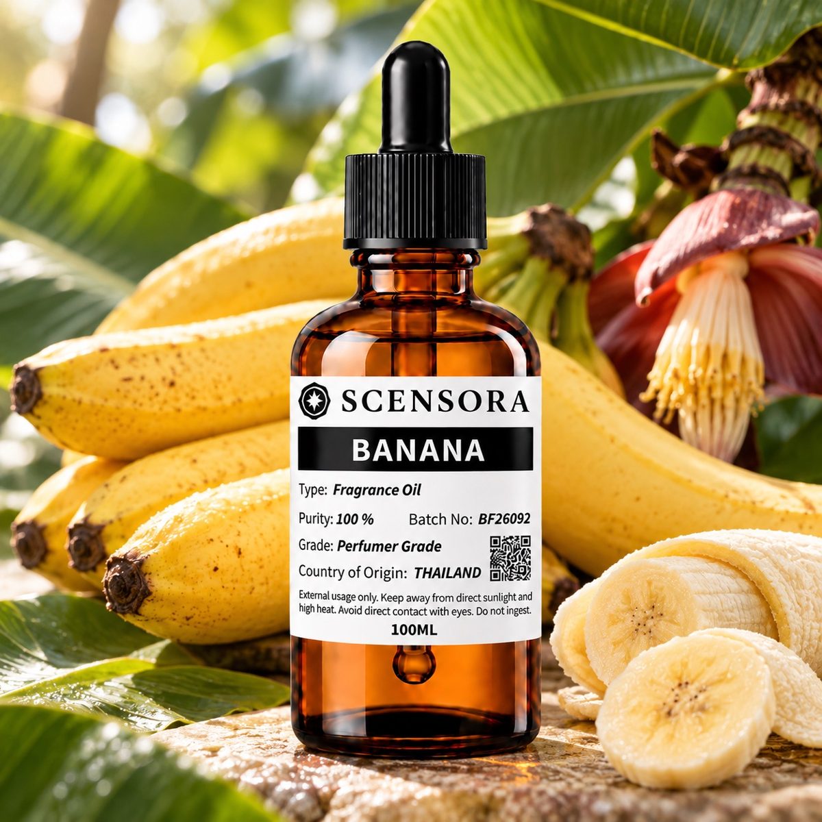 Scensora Banana fragrance oil, perfumer-grade, 100ml to 5kg