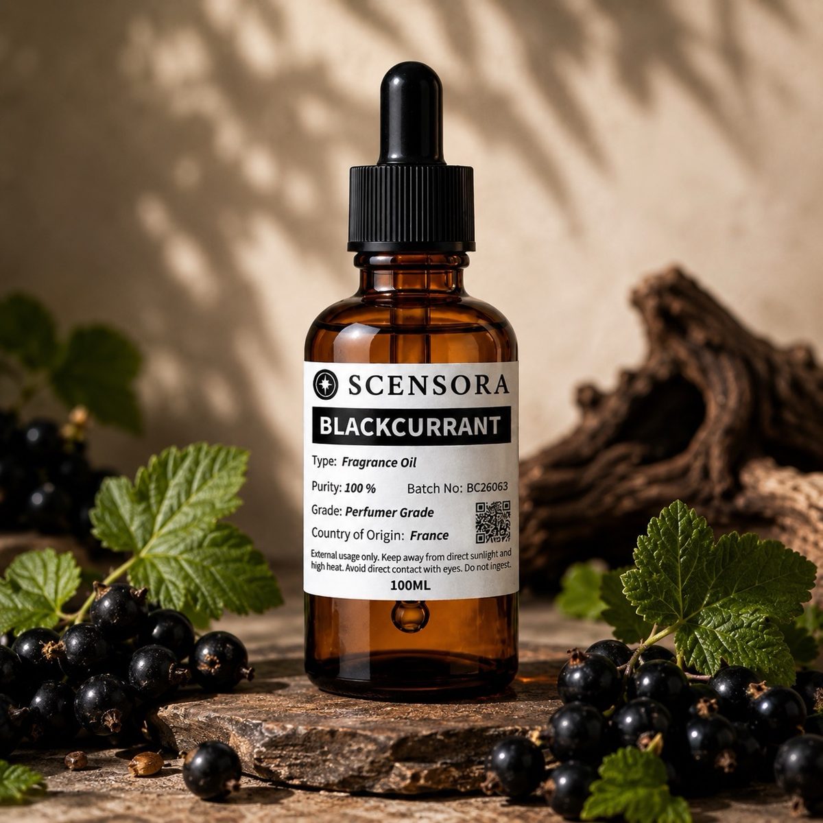 Scensora Blackcurrant fragrance oil, perfumer-grade, 100ml to 5kg