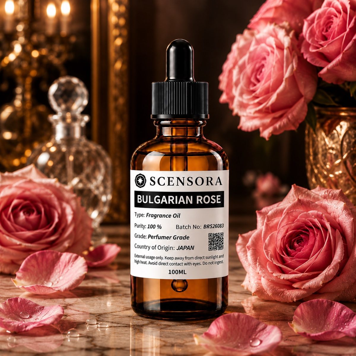 Scensora Bulgarian Rose fragrance oil, perfumer-grade, 100ml to 5kg