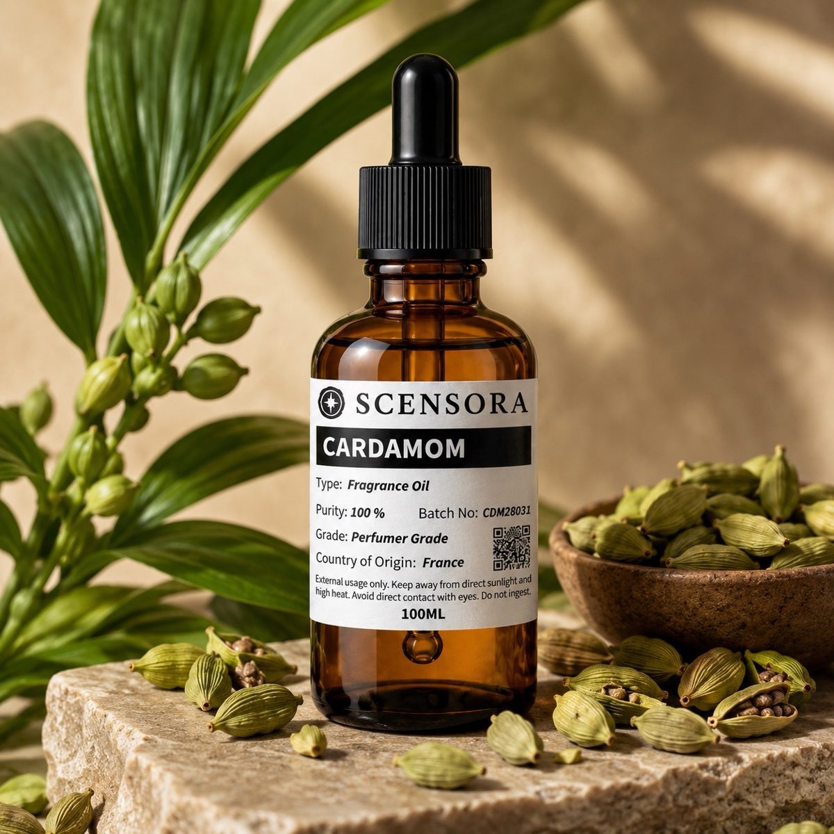 Scensora Cardamom fragrance oil, perfumer-grade, 100ml to 5kg