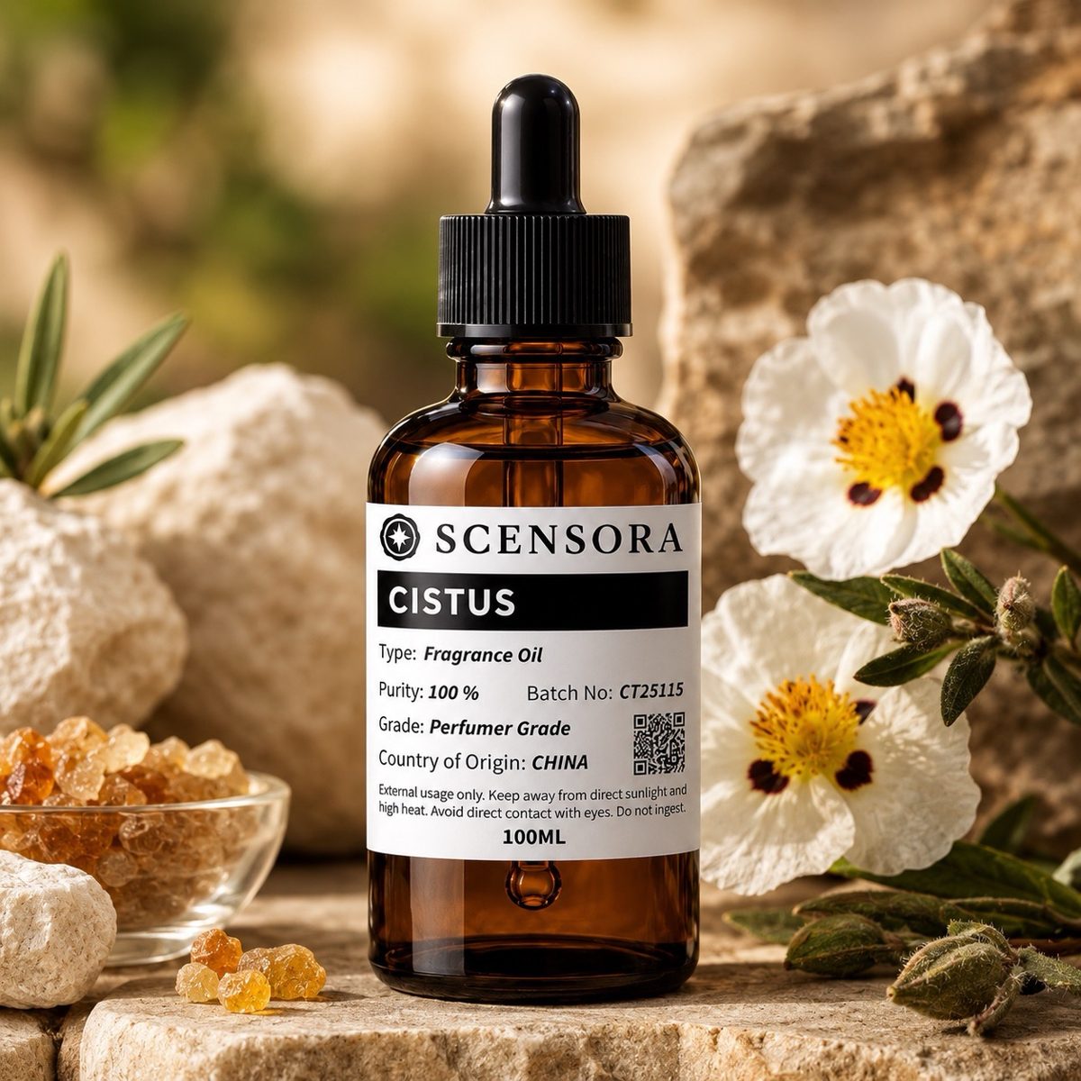 Scensora Cistus fragrance oil, perfumer-grade, 100ml to 5kg