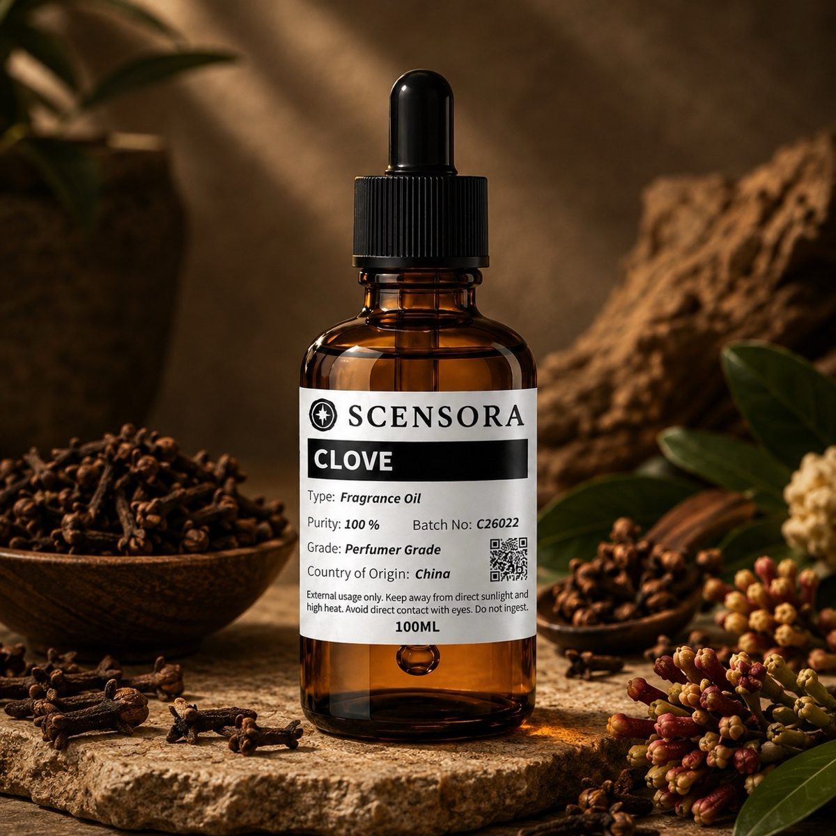 Scensora Clove fragrance oil, perfumer-grade, 100ml to 5kg