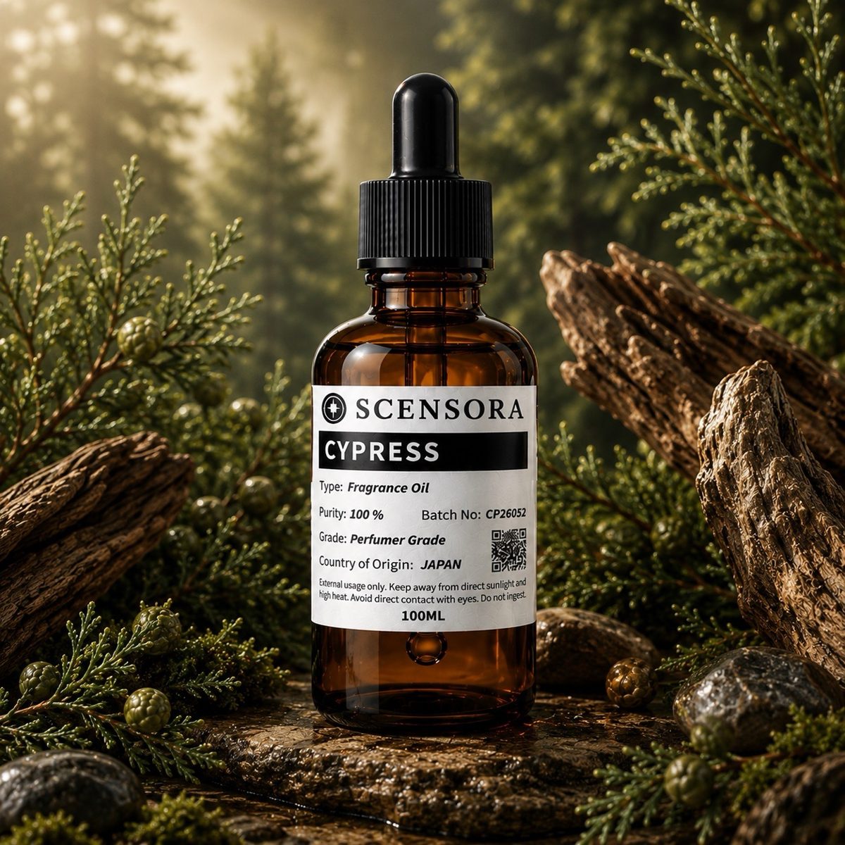 Scensora Cypress fragrance oil, perfumer-grade, 100ml to 5kg