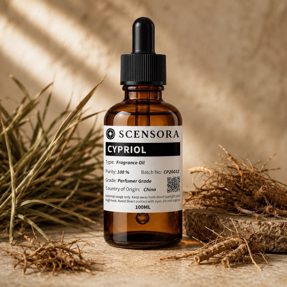 Scensora Cypriol fragrance oil, perfumer-grade, 100ml to 5kg