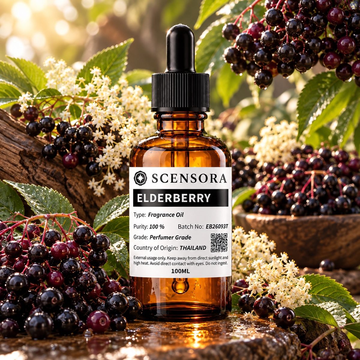 Scensora Elderberry fragrance oil, perfumer-grade, 100ml to 5kg