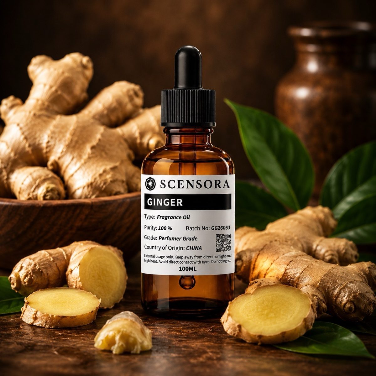Scensora Ginger fragrance oil, perfumer-grade, 100ml to 5kg