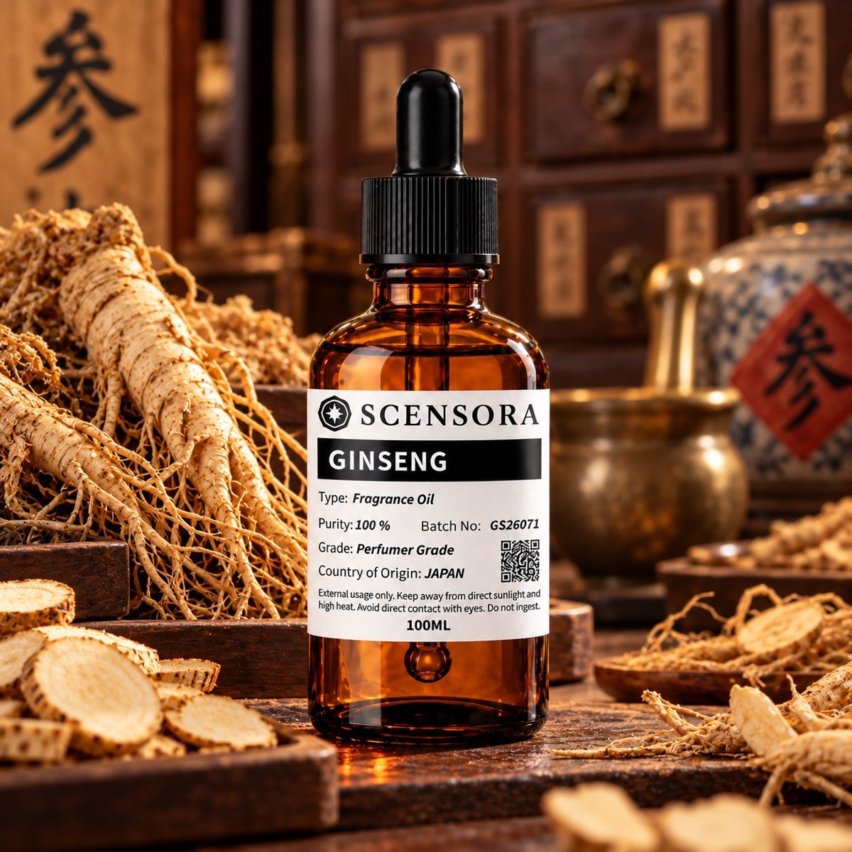 Scensora Ginseng fragrance oil, perfumer-grade, 100ml to 5kg