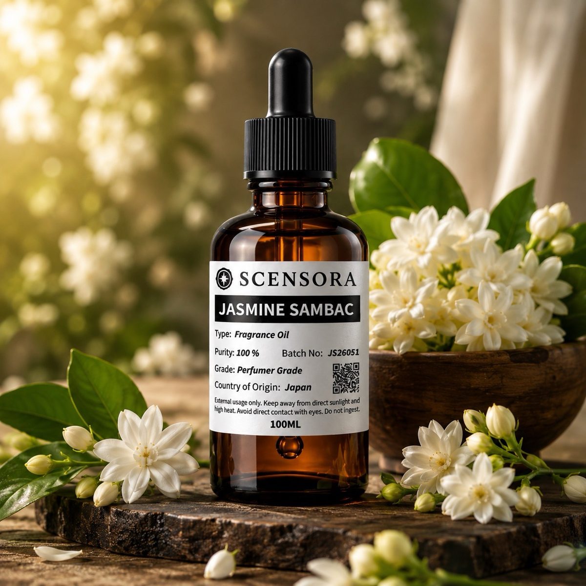 Scensora Jasmine Sambac fragrance oil, perfumer-grade, 100ml to 5kg