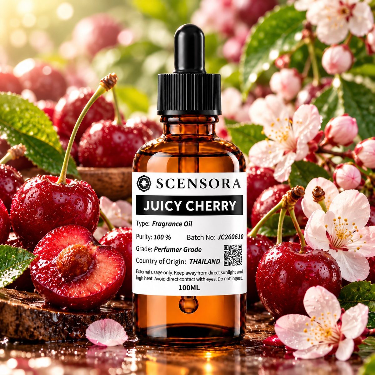 Scensora Juicy Cherry fragrance oil, perfumer-grade, 100ml to 5kg