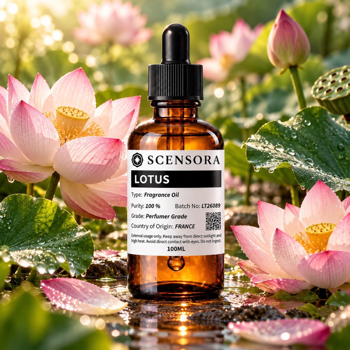 Scensora Lotus Flower fragrance oil, perfumer-grade, 100ml to 5kg
