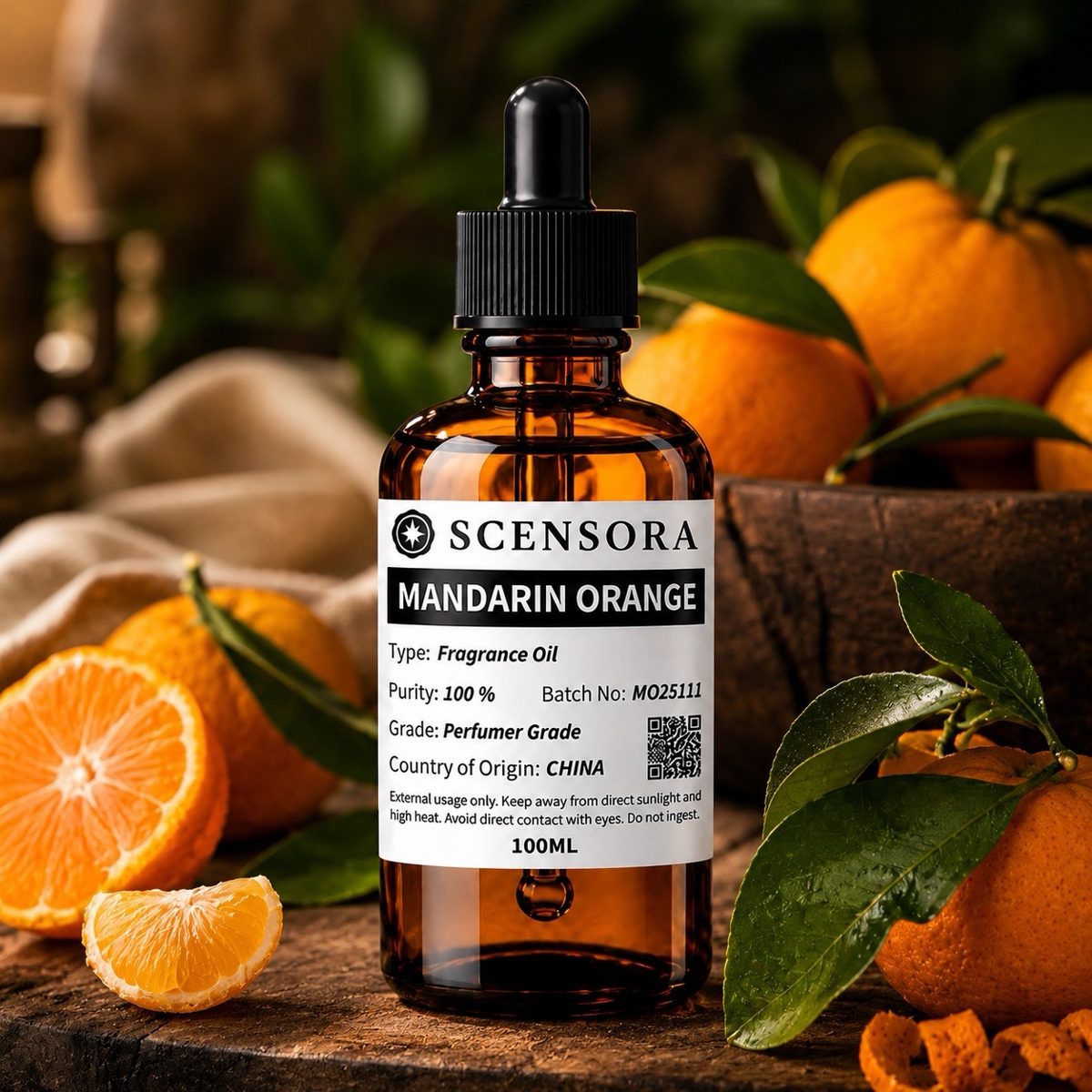 Scensora Mandarin Orange fragrance oil, perfumer-grade, 100ml to 5kg