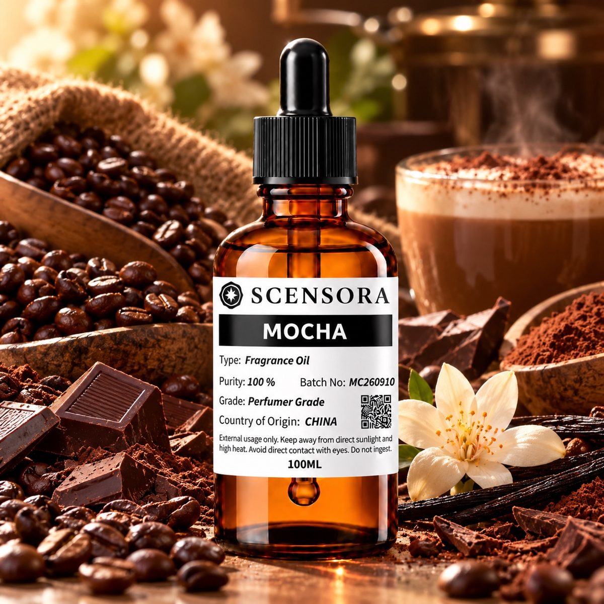 Scensora Mocha fragrance oil, perfumer-grade, 100ml to 5kg