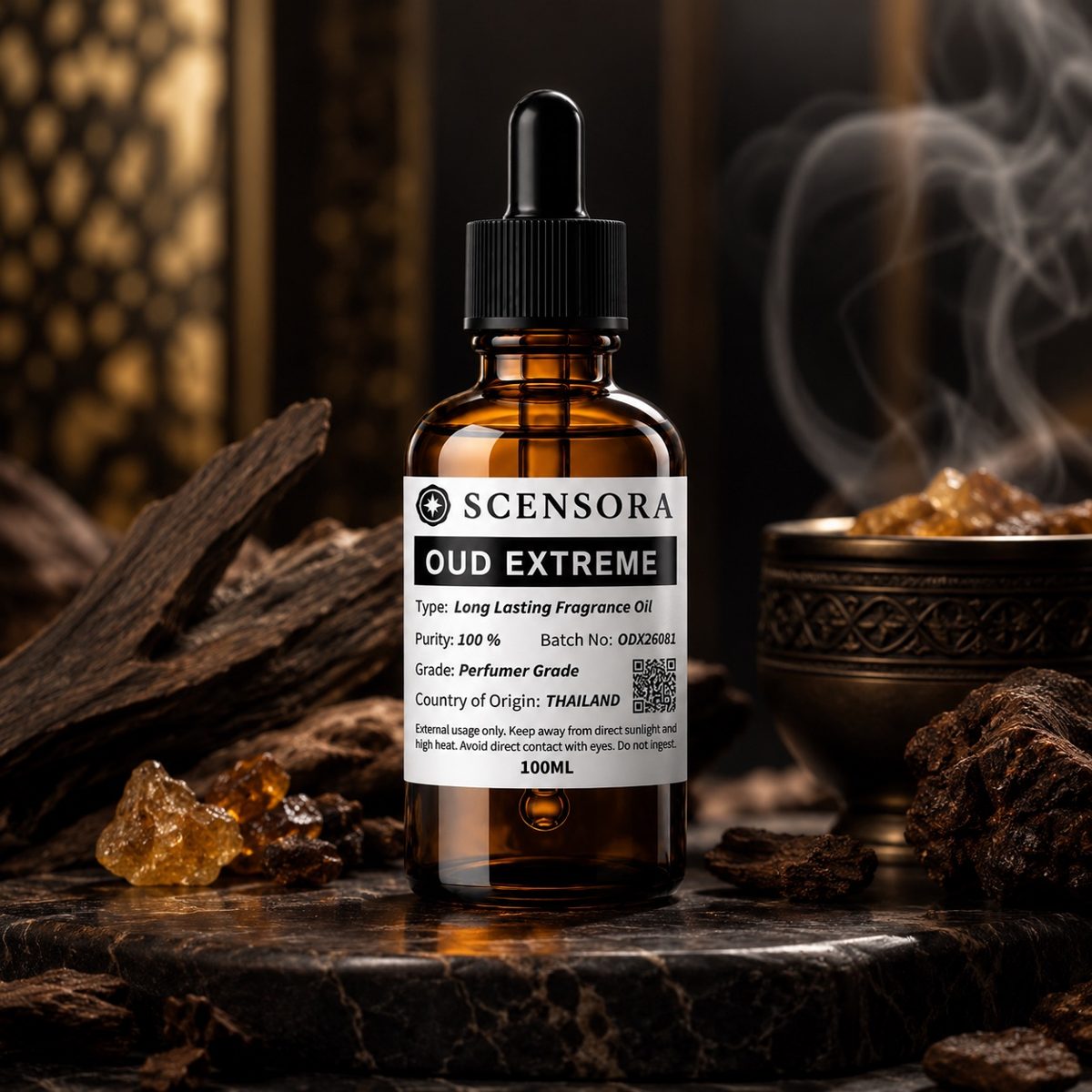 Scensora Oud Extreme fragrance oil, perfumer-grade, 100ml to 5kg