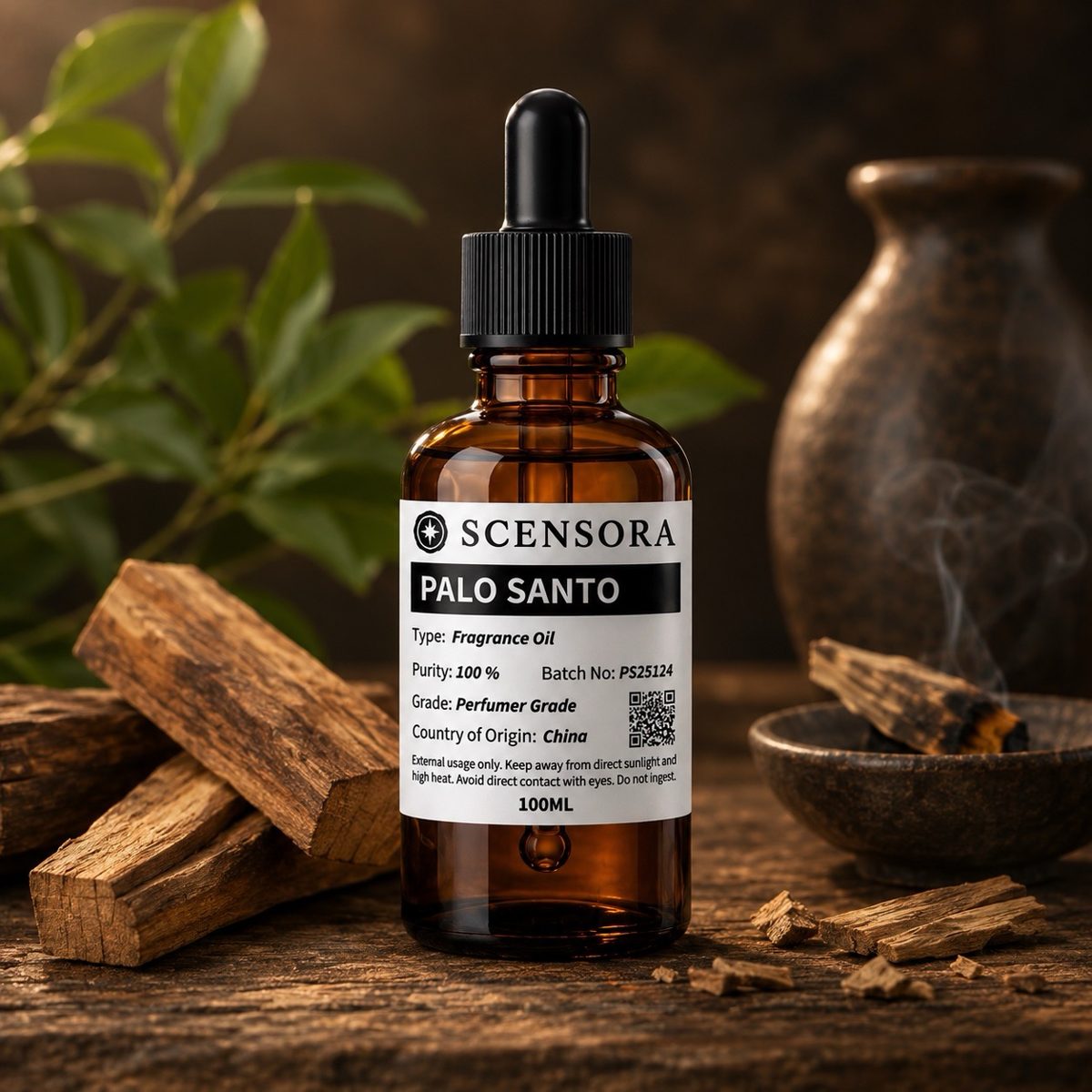 Scensora Palo Santo fragrance oil, perfumer-grade, 100ml to 5kg