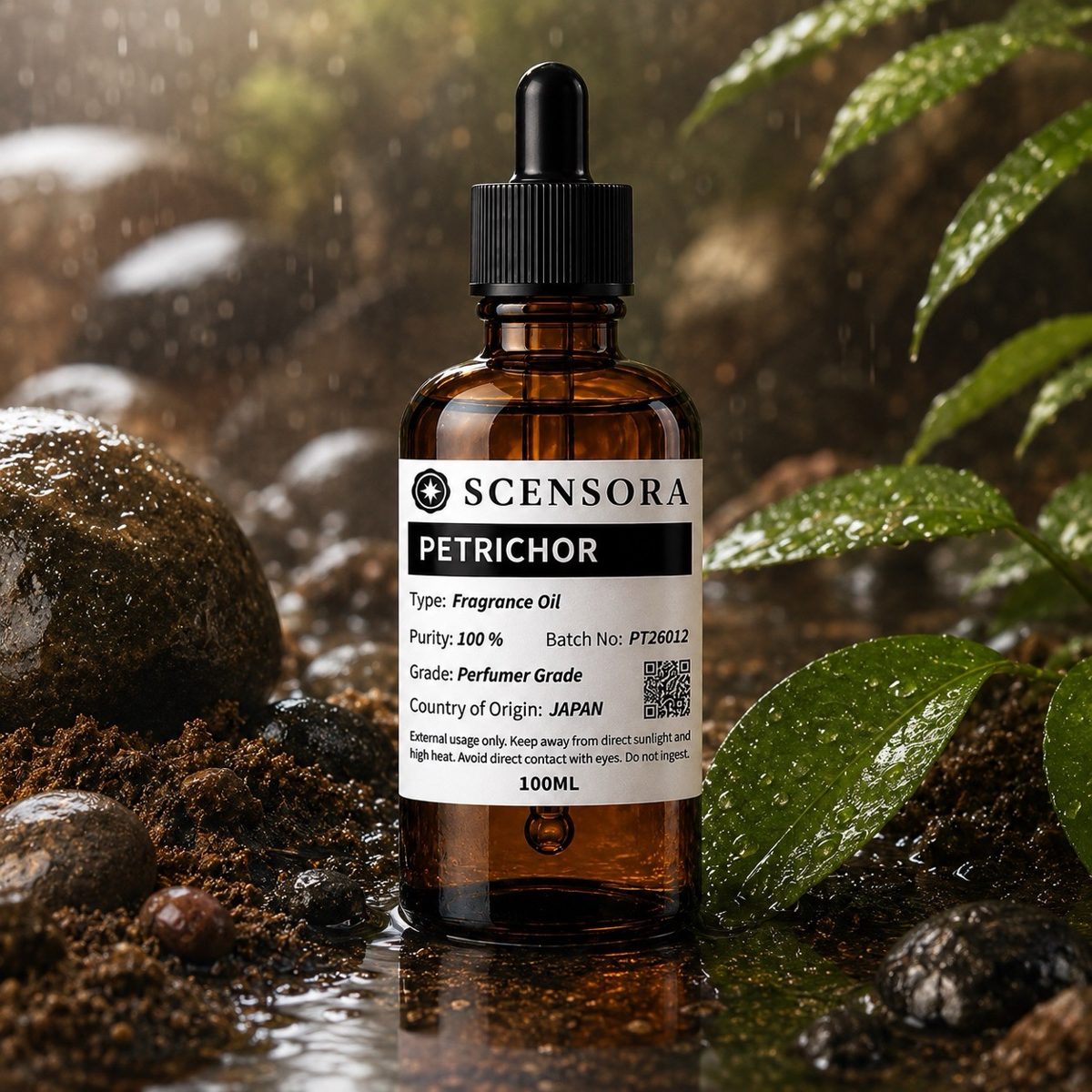 Scensora Petrichor fragrance oil, perfumer-grade, 100ml to 5kg