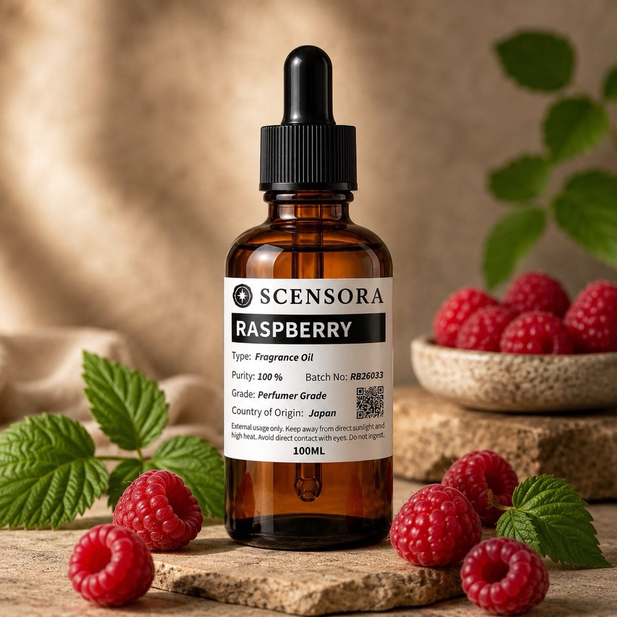 Scensora Raspberry fragrance oil, perfumer-grade, 100ml to 5kg