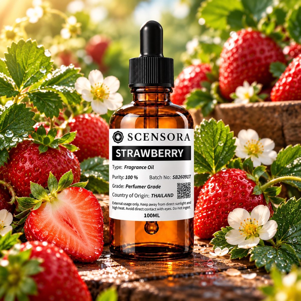 Scensora Strawberry fragrance oil, perfumer-grade, 100ml to 5kg