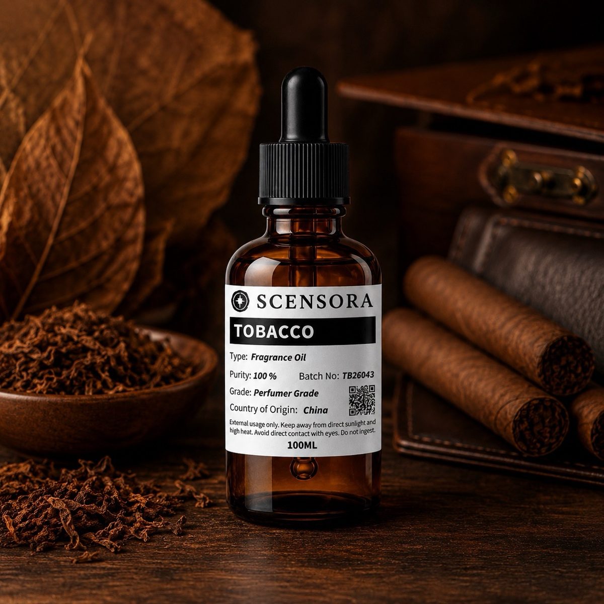 Scensora Tobacco fragrance oil, perfumer-grade, 100ml to 5kg