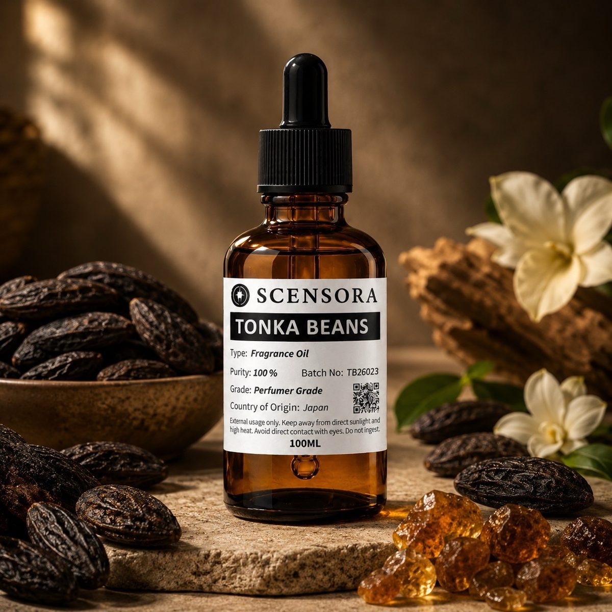 Scensora Tonka Bean fragrance oil, perfumer-grade, 100ml to 5kg
