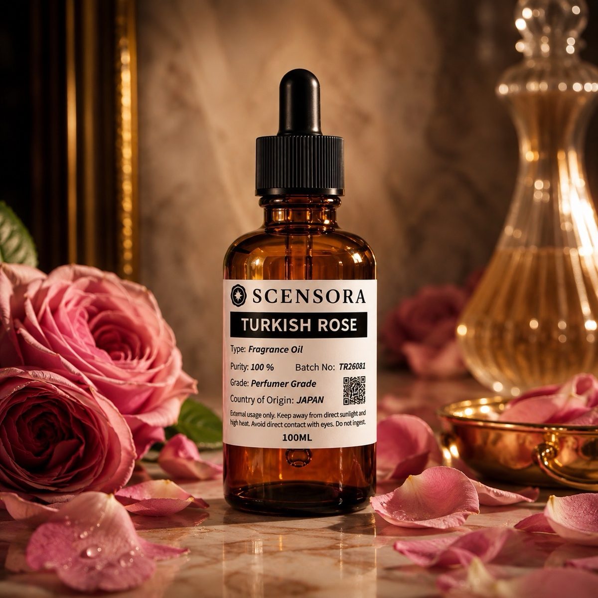 Scensora Turkish Rose fragrance oil, perfumer-grade, 100ml to 5kg